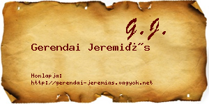 Gerendai Jeremiás névjegykártya